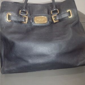 Michael Kors Black Tote with Gold Accents